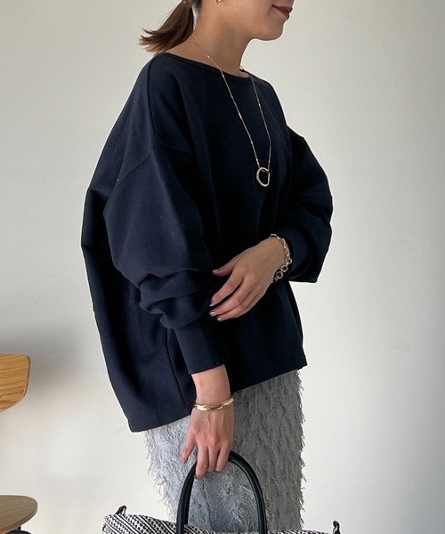 un dix cors（アンディコール）の「アンチピリング裏毛プルオーバー（Tシャツ/カットソー・レディース・オフホワイト/ネイビー/イエロー・FREE）」の17枚目の写真