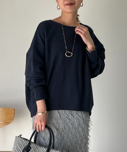 un dix cors（アンディコール）の「アンチピリング裏毛プルオーバー（Tシャツ/カットソー・レディース・オフホワイト/ネイビー/イエロー・FREE）」の16枚目の写真