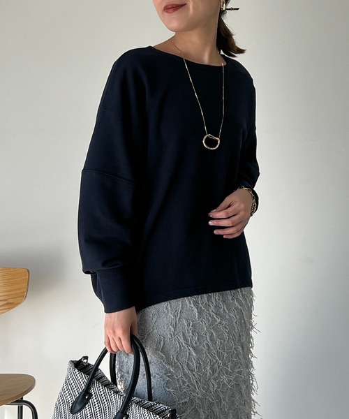 un dix cors（アンディコール）の「アンチピリング裏毛プルオーバー（Tシャツ/カットソー・レディース・オフホワイト/ネイビー/イエロー・FREE）」の19枚目の写真