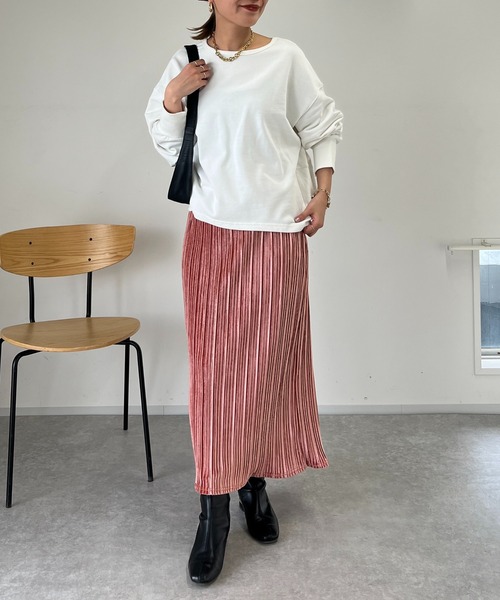 un dix cors（アンディコール）の「アンチピリング裏毛プルオーバー（Tシャツ/カットソー・レディース・オフホワイト/ネイビー/イエロー・FREE）」の10枚目の写真