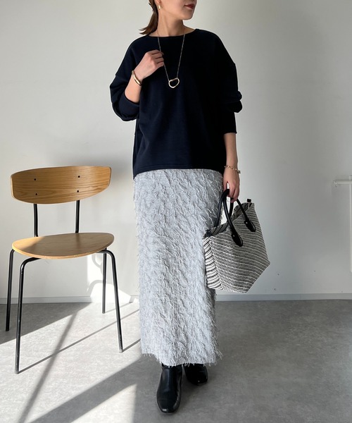 un dix cors（アンディコール）の「アンチピリング裏毛プルオーバー（Tシャツ/カットソー・レディース・オフホワイト/ネイビー/イエロー・FREE）」の21枚目の写真