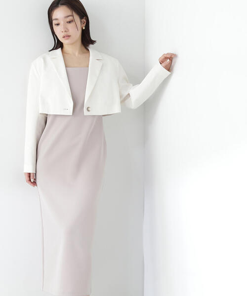 NATURAL BEAUTY BASIC（ナチュラルビューティーベーシック）の「◇【Oggi掲載】ミニマルナローキャミワンピース（ワンピース・レディース・ブラック/ブルー/ベージュ・MEDIUM）」の4枚目の写真