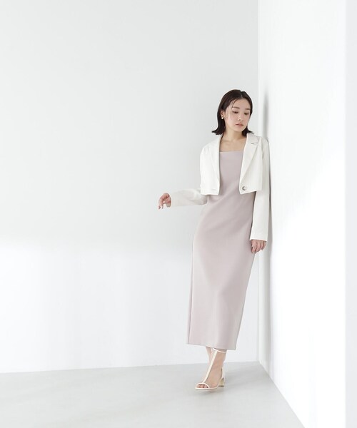 NATURAL BEAUTY BASIC（ナチュラルビューティーベーシック）の「◇【Oggi掲載】ミニマルナローキャミワンピース（ワンピース・レディース・ブラック/ブルー/ベージュ・MEDIUM）」の7枚目の写真