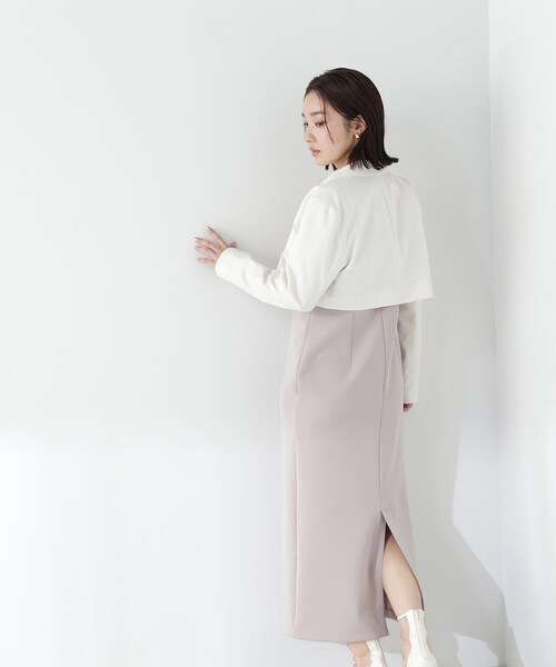 NATURAL BEAUTY BASIC（ナチュラルビューティーベーシック）の「◇【Oggi掲載】ミニマルナローキャミワンピース（ワンピース・レディース・ブラック/ブルー/ベージュ・MEDIUM）」の10枚目の写真