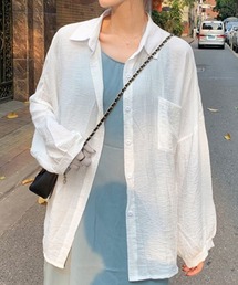 長袖シアーカーディガン 夏服シアーシャツ