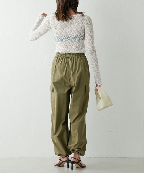 GALLARDAGALANTE（ガリャルダガランテ）の「【La nature linge】ソフトレースワイドネックプルオーバー（Tシャツ/カットソー・レディース・ホワイト/ブラック・FREE）」の13枚目の写真