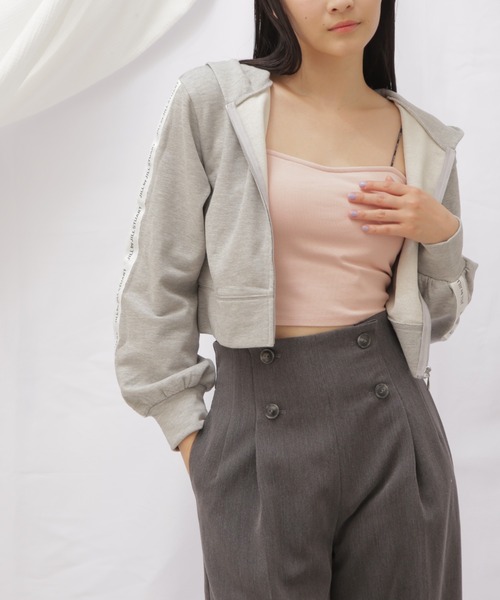 JILL by JILL STUART（ジルバイジルスチュアート）の「◇JB裏毛ロゴテープパーカー（パーカー・レディース・ダークグレー/ネイビー/ホワイト系その他・FREE）」の3枚目の写真