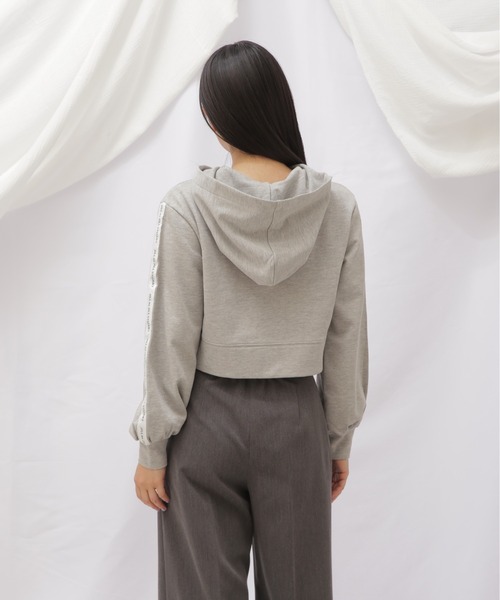JILL by JILL STUART（ジルバイジルスチュアート）の「◇JB裏毛ロゴテープパーカー（パーカー・レディース・ダークグレー/ネイビー/ホワイト系その他・FREE）」の12枚目の写真
