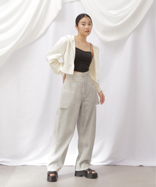 JILL by JILL STUART（ジルバイジルスチュアート）の「◇JB裏毛ロゴテープパーカー（パーカー・レディース・ダークグレー/ネイビー/ホワイト系その他・FREE）」の8枚目の写真