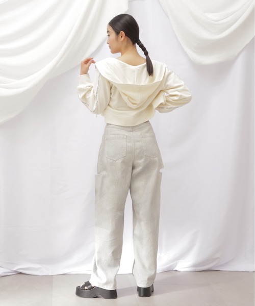 JILL by JILL STUART（ジルバイジルスチュアート）の「◇JB裏毛ロゴテープパーカー（パーカー・レディース・ダークグレー/ネイビー/ホワイト系その他・FREE）」の9枚目の写真