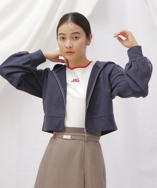 JILL by JILL STUART（ジルバイジルスチュアート）の「◇JB裏毛ロゴテープパーカー（パーカー・レディース・ダークグレー/ネイビー/ホワイト系その他・FREE）」の18枚目の写真