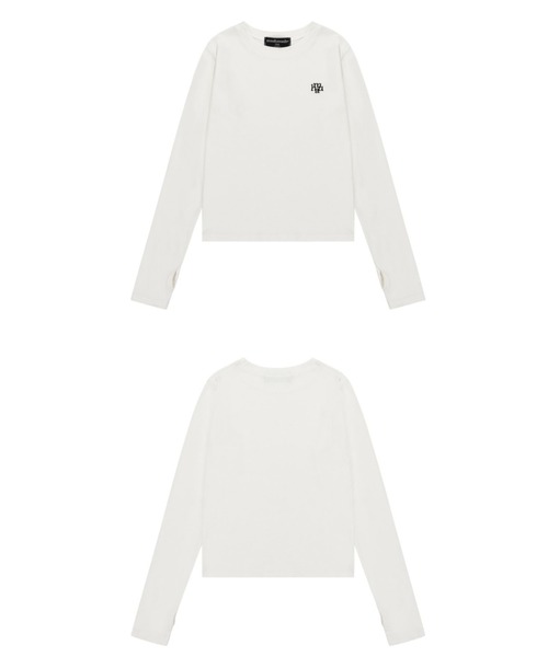 muahmuah（ムーアムーア）の「A'GEM/9 × .kom 『muah muah/ムーアムーア』 STITCH WARMER LONG SLEEVE/ステッチウォーマー長袖Tシャツ（Tシャツ/カットソー・レディース・アイボリー/ブラック/ホワイト・FREE）」の12枚目の写真