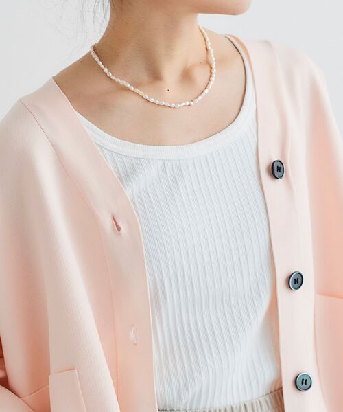 le.coeur blanc（ルクールブラン）の「ランダムテレコUネックタンク（タンクトップ・レディース・ブラック/オフホワイト/チャコールグレー/ライトグレー・38）」の2枚目の写真