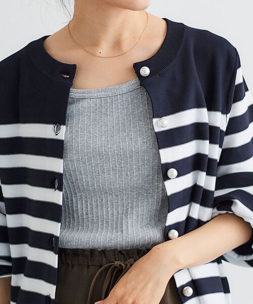 le.coeur blanc（ルクールブラン）の「ランダムテレコUネックタンク（タンクトップ・レディース・ブラック/オフホワイト/チャコールグレー/ライトグレー・38）」の20枚目の写真