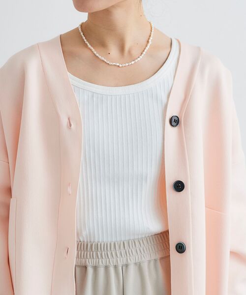 le.coeur blanc（ルクールブラン）の「ランダムテレコUネックタンク（タンクトップ・レディース・ブラック/オフホワイト/チャコールグレー/ライトグレー・38）」の17枚目の写真