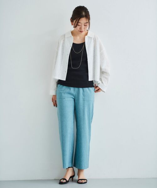 le.coeur blanc（ルクールブラン）の「ランダムテレコUネックタンク（タンクトップ・レディース・ブラック/オフホワイト/チャコールグレー/ライトグレー・38）」の9枚目の写真