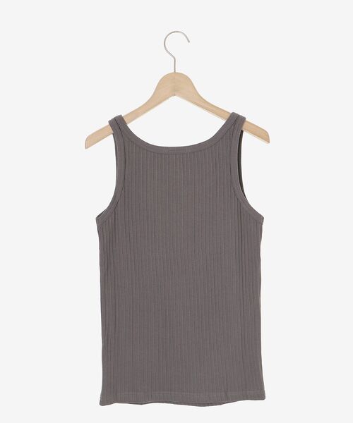 le.coeur blanc（ルクールブラン）の「ランダムテレコUネックタンク（タンクトップ・レディース・ブラック/オフホワイト/チャコールグレー/ライトグレー・38）」の8枚目の写真