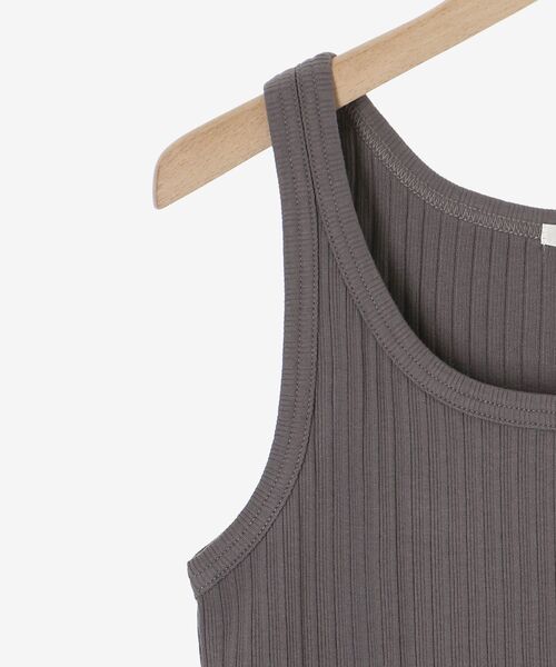 le.coeur blanc（ルクールブラン）の「ランダムテレコUネックタンク（タンクトップ・レディース・ブラック/オフホワイト/チャコールグレー/ライトグレー・38）」の6枚目の写真