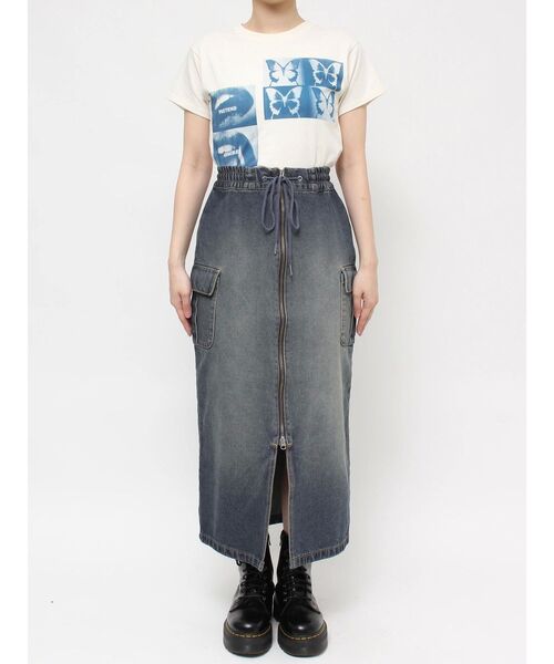 jouetie（ジュエティ）の「ZIPストレートデニムスカート（デニムスカート・レディース・ブラック/ブルー・SMALL/MEDIUM）」の19枚目の写真