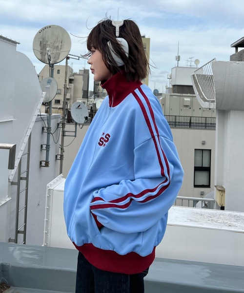 shesame(シーセム)の「カラー配色トラックジャケット(ジャージ・メンズ・アイボリー/ネイビー/ブルー・MEDIUM/LARGE)」の3枚目の写真