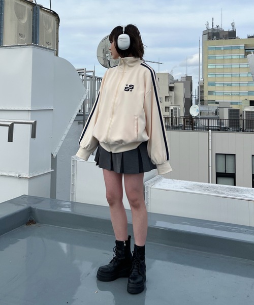 shesame(シーセム)の「カラー配色トラックジャケット(ジャージ・メンズ・アイボリー/ネイビー/ブルー・MEDIUM/LARGE)」の8枚目の写真