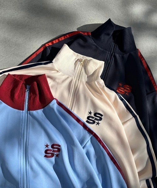 shesame(シーセム)の「カラー配色トラックジャケット(ジャージ・メンズ・アイボリー/ネイビー/ブルー・MEDIUM/LARGE)」の11枚目の写真