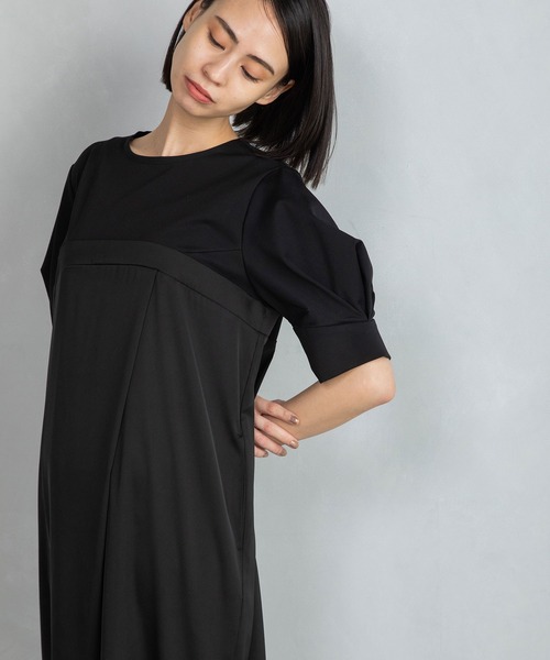 MARECHAL TERRE マルシャルテル 美品ドッキングワンピース ブラック MARECHAL TERRE（マルシャルテル）の「ドッキングワンピース