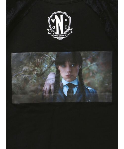 jouetie（ジュエティ）の「レースドッキングラグランTシャツ（Tシャツ/カットソー・レディース・オフホワイト/ブラック・MEDIUM）」の10枚目の写真