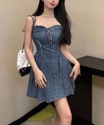 ミニデニムキャミワンピース