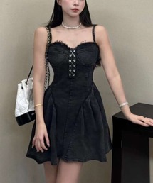ミニデニムキャミワンピース