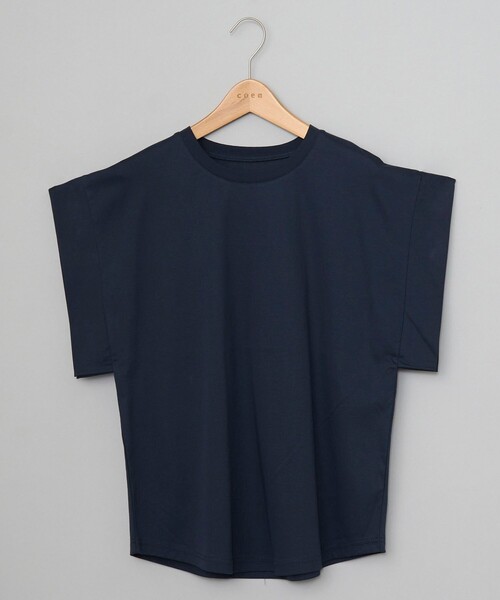 coen(コーエン)の「【RONEL】クリアスムース切替フレンチスリーブカットソー(Tシャツ/カットソー・レディース・ネイビー/オフホワイト/ライトグレー/ブラック・M/S)」の1枚目の写真