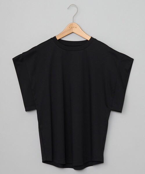 coen(コーエン)の「【RONEL】クリアスムース切替フレンチスリーブカットソー(Tシャツ/カットソー・レディース・ネイビー/オフホワイト/ライトグレー/ブラック・M/S)」の3枚目の写真