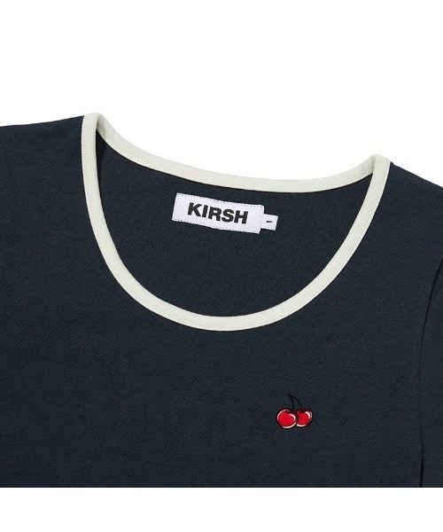 [ KIRSH ]★SMALL CHERRY ROUND NECK DRESS MUSINSA | KIRSH Small Cherry Round Neck Dress [Salmon]