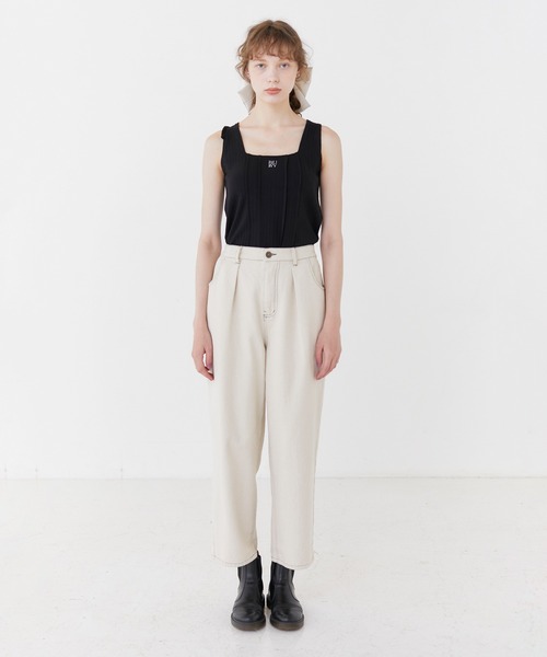 RUBY AND YOU（ルビーアンドユー）の「バックレースアップリブタンクトップ（タンクトップ・レディース・ブラック/アイボリー・FREE）」の19枚目の写真