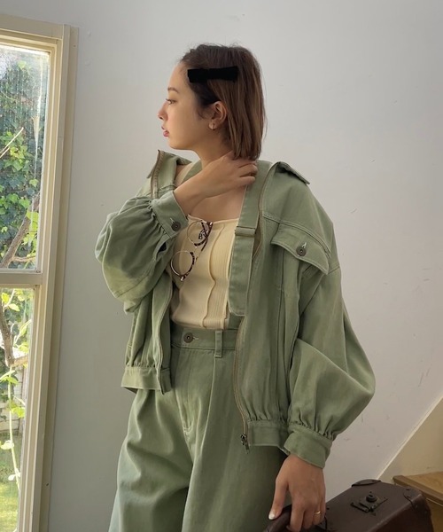 RUBY AND YOU（ルビーアンドユー）の「バックレースアップリブタンクトップ（タンクトップ・レディース・ブラック/アイボリー・FREE）」の11枚目の写真