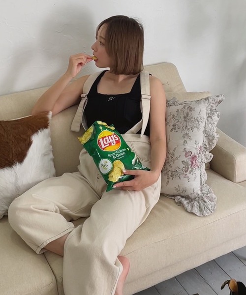 RUBY AND YOU（ルビーアンドユー）の「バックレースアップリブタンクトップ（タンクトップ・レディース・ブラック/アイボリー・FREE）」の13枚目の写真