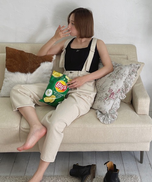 RUBY AND YOU（ルビーアンドユー）の「バックレースアップリブタンクトップ（タンクトップ・レディース・ブラック/アイボリー・FREE）」の14枚目の写真