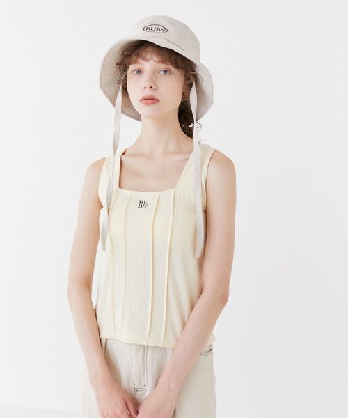 RUBY AND YOU（ルビーアンドユー）の「バックレースアップリブタンクトップ（タンクトップ・レディース・ブラック/アイボリー・FREE）」の15枚目の写真