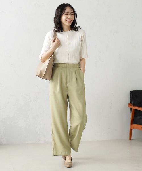 FOUND GOOD（ファウンドグッド）の「リネンライクイージーパンツ（その他パンツ・レディース・アイボリー/ブラック/グリーン系2/パープル系5/イエロー系2・M/L/S）」の22枚目の写真