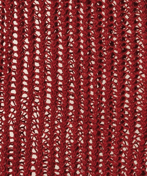 selle glant（セレグランテ）の「TAPE YARN MASH POLO/テープヤーンメッシュポロニット（ポロシャツ・メンズ・ブラック/ボルドー・SMALL/MEDIUM/LARGE）」の6枚目の写真