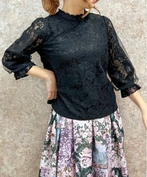 axes femme | チュール袖レーストップス(Tシャツ/カットソー)