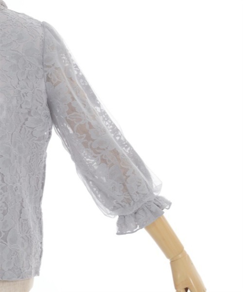 axes femme(アクシーズファム)の「チュール袖レーストップス(Tシャツ/カットソー・レディース・ホワイト/ブラック/グレー・FREE)」の6枚目の写真