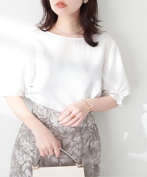 natural couture | パール付きタックスリーブブラウス(シャツ/ブラウス)