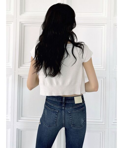 GYDA（ジェイダ）の「Square gydaキャミアンサンブル（アンサンブル・レディース・ライム/オフホワイト/ブラック・FREE）」の8枚目の写真