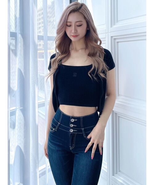 GYDA（ジェイダ）の「Square gydaキャミアンサンブル（アンサンブル・レディース・ライム/オフホワイト/ブラック・FREE）」の13枚目の写真