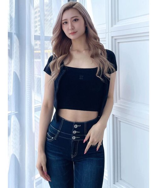 GYDA（ジェイダ）の「Square gydaキャミアンサンブル（アンサンブル・レディース・ライム/オフホワイト/ブラック・FREE）」の14枚目の写真