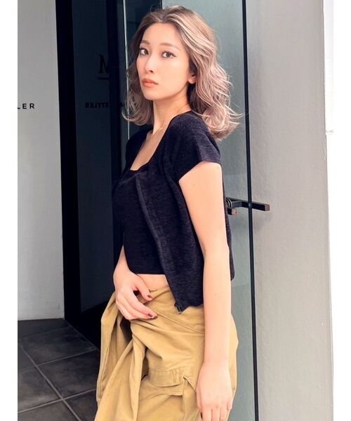 GYDA（ジェイダ）の「Square gydaキャミアンサンブル（アンサンブル・レディース・ライム/オフホワイト/ブラック・FREE）」の17枚目の写真