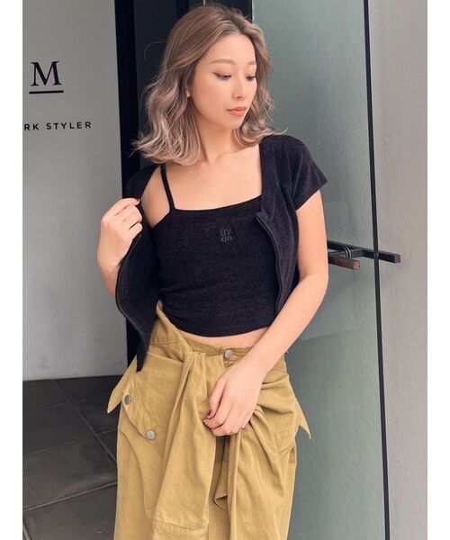 GYDA（ジェイダ）の「Square gydaキャミアンサンブル（アンサンブル・レディース・ライム/オフホワイト/ブラック・FREE）」の20枚目の写真