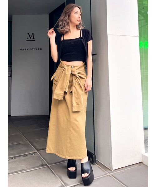 GYDA（ジェイダ）の「Square gydaキャミアンサンブル（アンサンブル・レディース・ライム/オフホワイト/ブラック・FREE）」の21枚目の写真