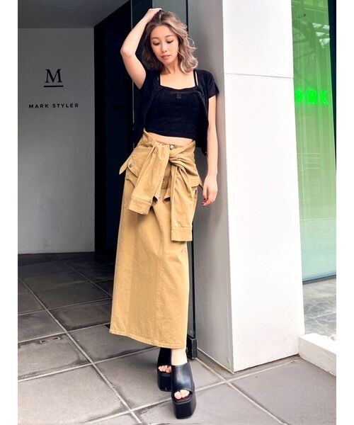 GYDA（ジェイダ）の「Square gydaキャミアンサンブル（アンサンブル・レディース・ライム/オフホワイト/ブラック・FREE）」の22枚目の写真